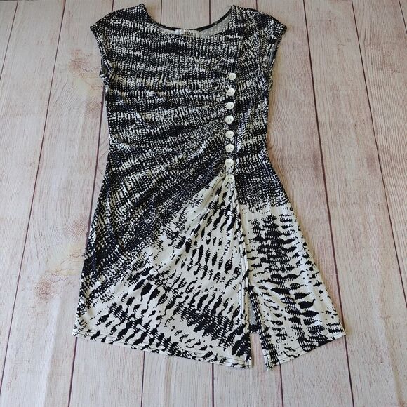 Joseph Ribkoff buttoned asymmetrical stretchy tunic sz 6 - Picture 4 of 8